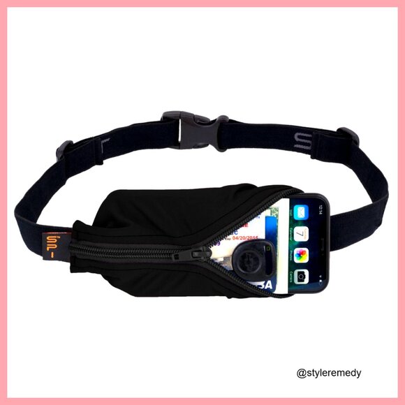 Running Belt with Expandable Pocket, Adjustable Waist, No-Bounce Fit